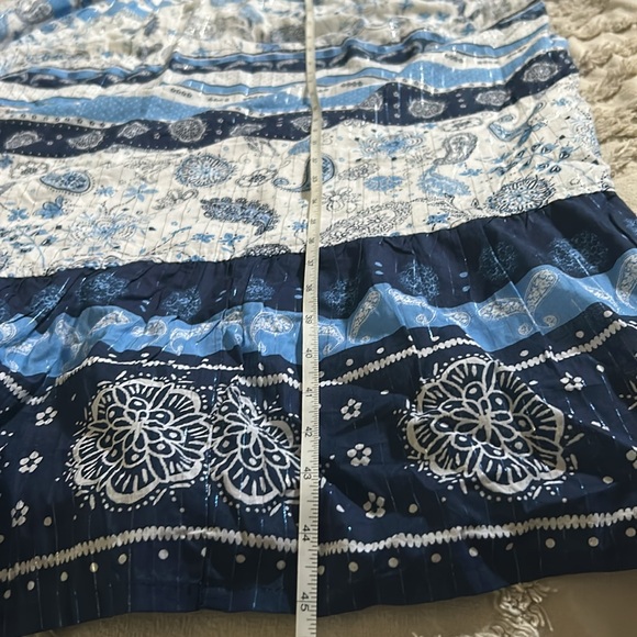 NWT Justice Maxi Dress Blue White Silver Metallic Stretchy Bodice Size 20 - Picture 16 of 16